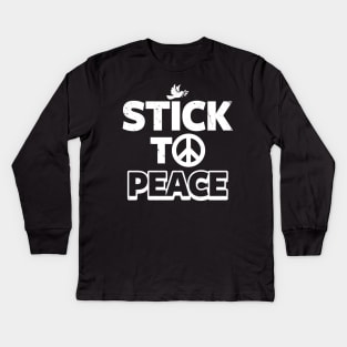 Peace Anti-War Funny Original Dove Peace Sign Slogan Kids Long Sleeve T-Shirt